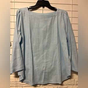 Ann Taylor Blue Boxy 3/4 Sleeve Blouse